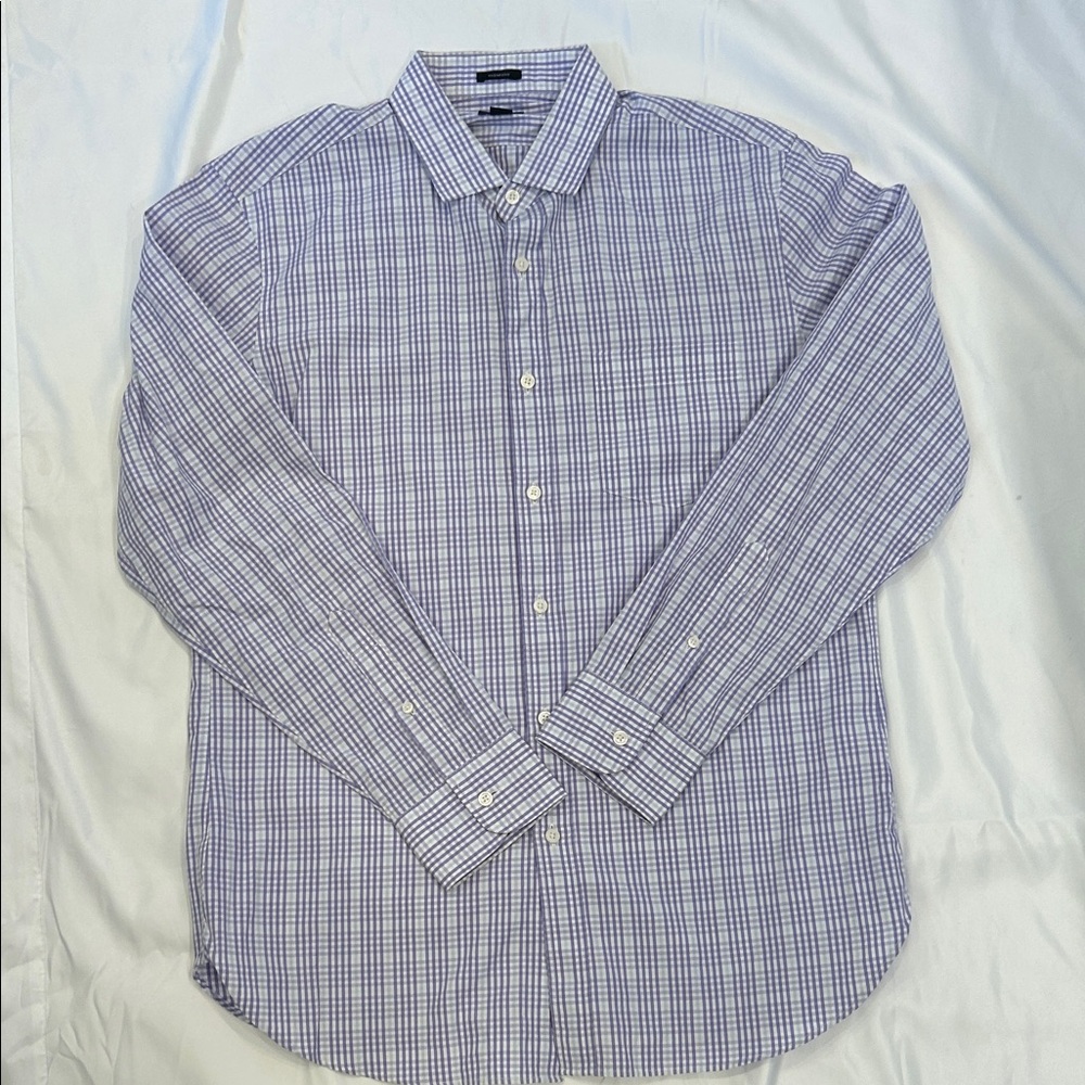J. Crew Men's Purple Plaid Button Down Shirt